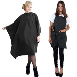 hairdressing capes and aprons