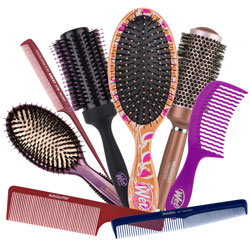 <p><span style="font-size: 14px;">An expansive array of hair brushes and combs to meet your every need. From detangling brushes to teasing brushes, paddle brushes to hot tube brushes, styling brushes to blow-drying brushes and much, much more. See Home Hairdresser extensive hair supply. We are the authorized stockist for all brands we carry.</span></p>