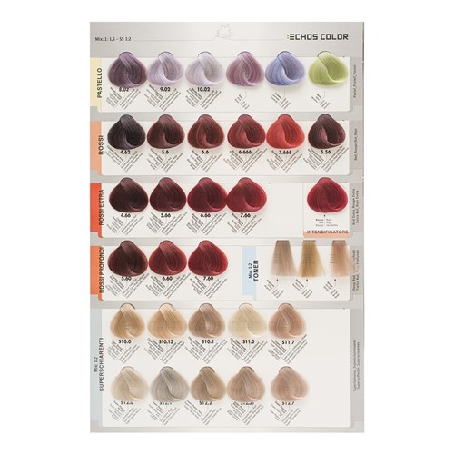 Echos Color Hair Colour Chart Large - Home Hairdresser